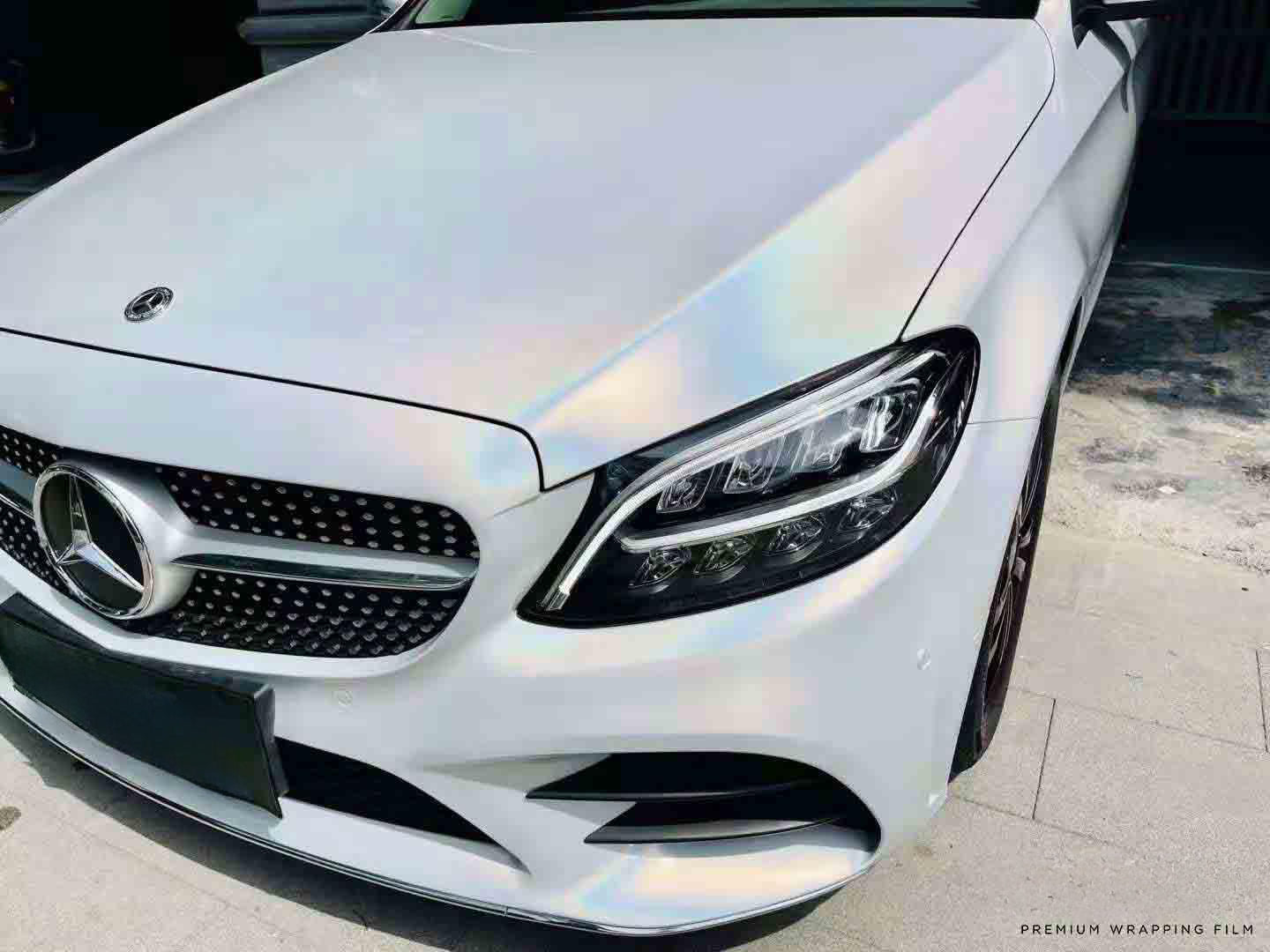 Diamond Laser White Vinyl Wrap