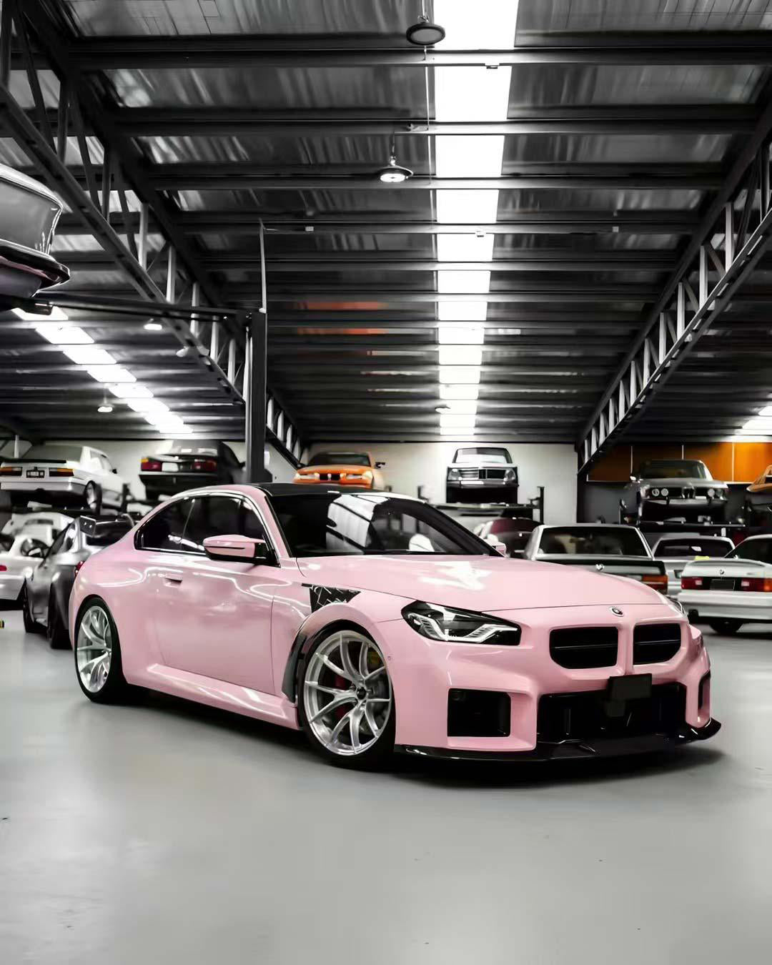 Glossy Misty Pink Vinyl Wrap PET inner