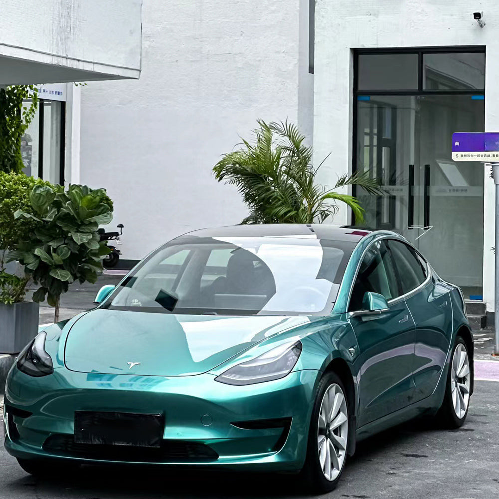 Liquid Metallic Peacock Green Car Wrap
