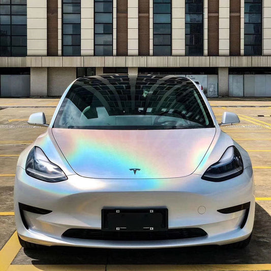 Gloss White Iridescent Car Vinyl Wrap