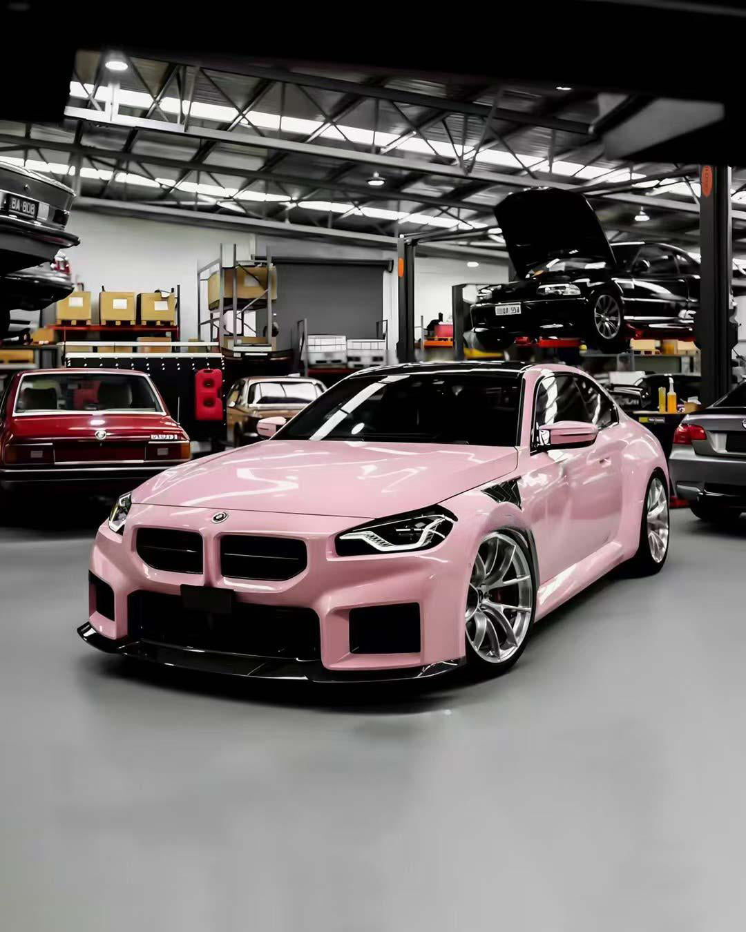 Glossy Misty Pink Vinyl Wrap PET inner