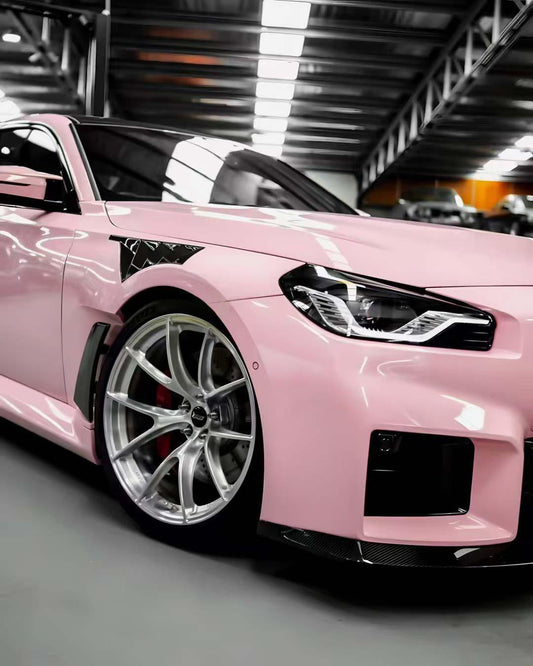 Glossy Misty Pink Vinyl Wrap PET inner