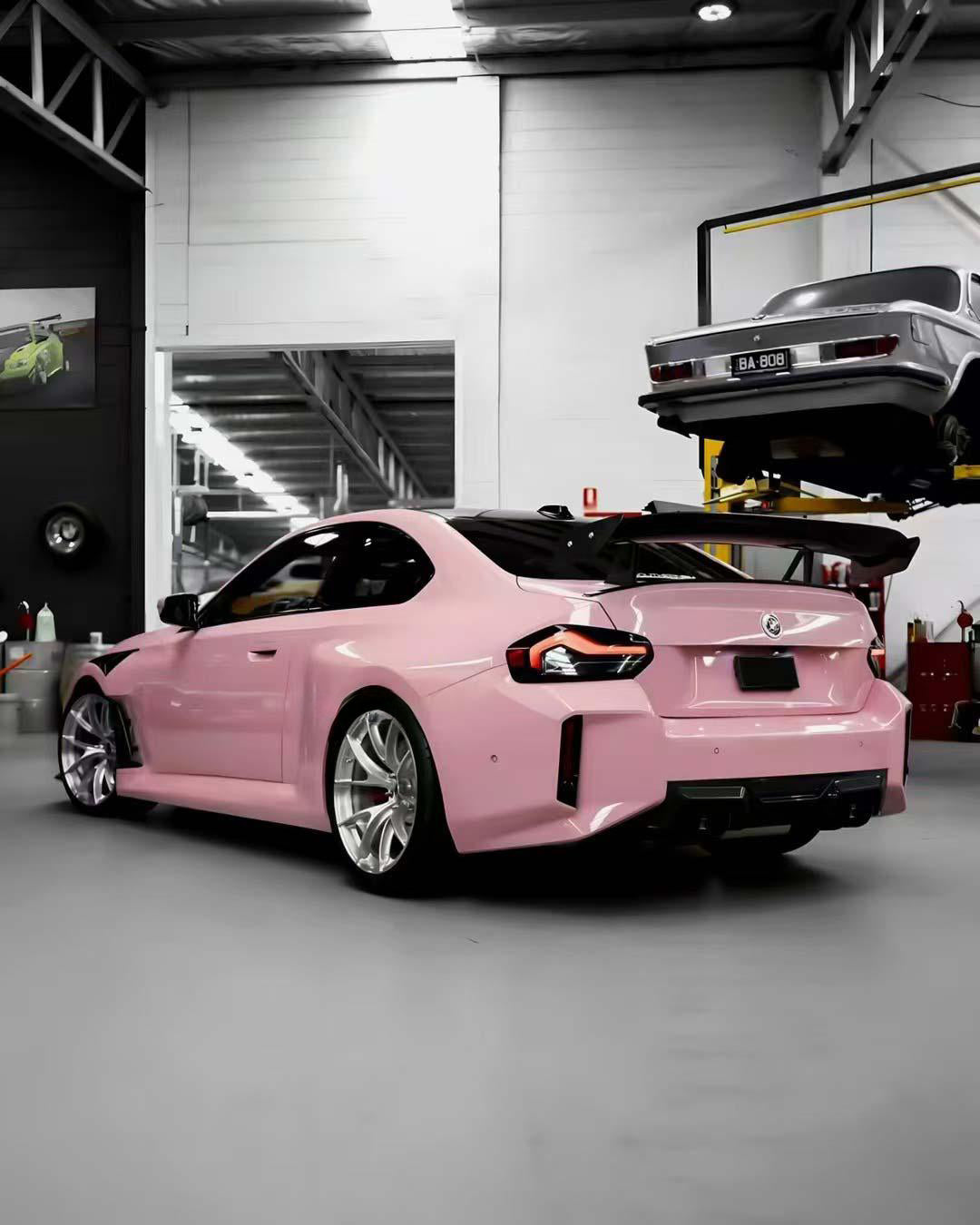 Glossy Misty Pink Vinyl Wrap PET inner